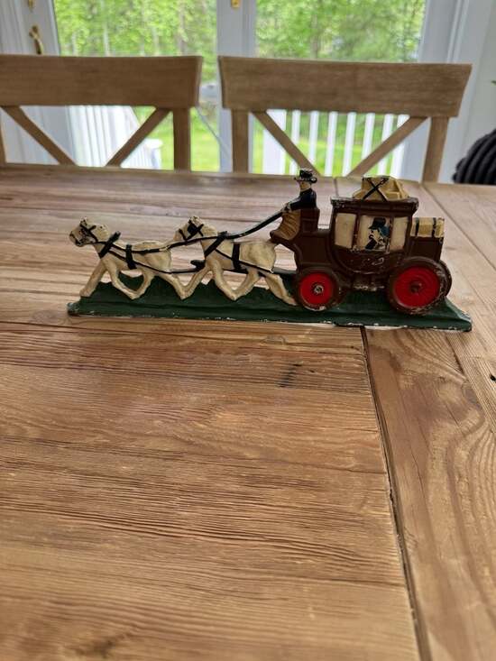Unbranded Other - Vintage Doorstop Spenser's Coach Cast Iron Horse and Buggy Americana